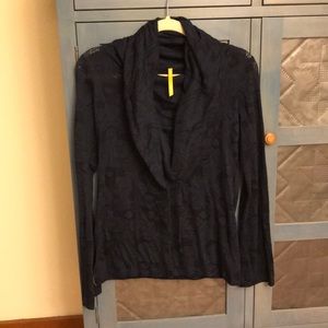 Lole cowl neck top. Navy blue sz. L
